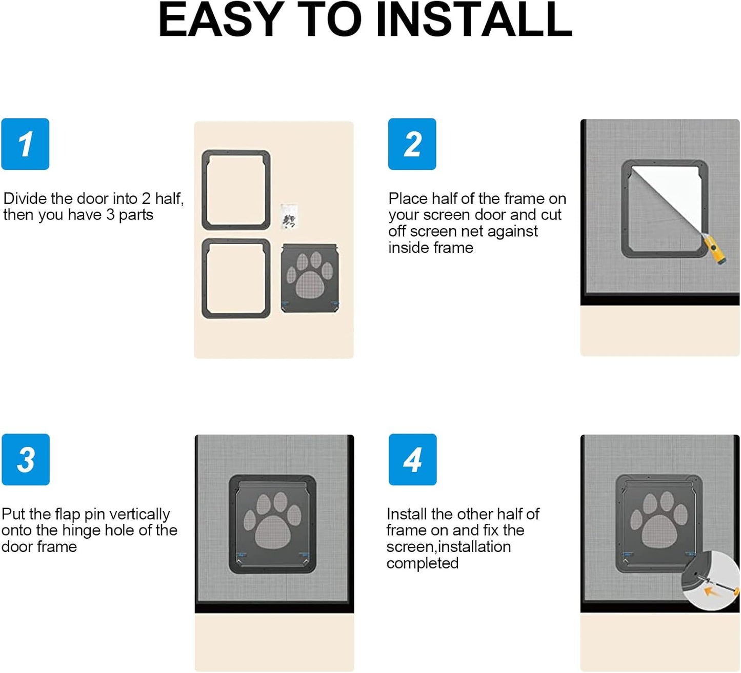 PawGuard™ - Paw Print Anti-Bite Screen Door